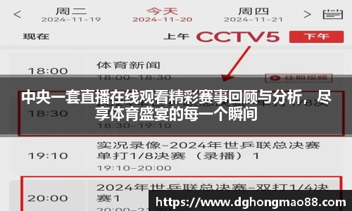 中央一套直播在线观看精彩赛事回顾与分析，尽享体育盛宴的每一个瞬间